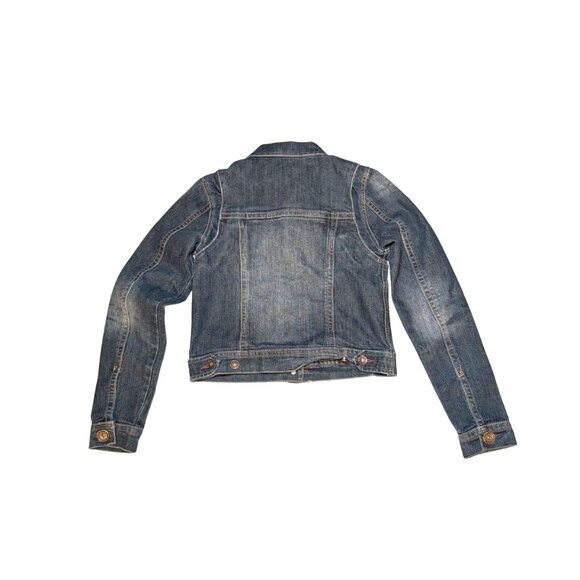 Wet Seal Womens XS - S Dark Wash Denim Jean Jacket Y2K Cropped 2000s style retro - Picture 2 of 8